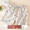 Damen Baumwollgaze Pyjamashorts mit Kirschen-Print - Leichte Sommer-Homewear, Vielseitig für den Außenbereich