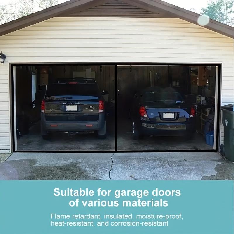 Garage Door Screen 16 x 7 ft for 2 Cars 5.2 lbs Heavy-Duty Fiberglass Mesh for Quick Entry Self Sealing Magnet Retractable