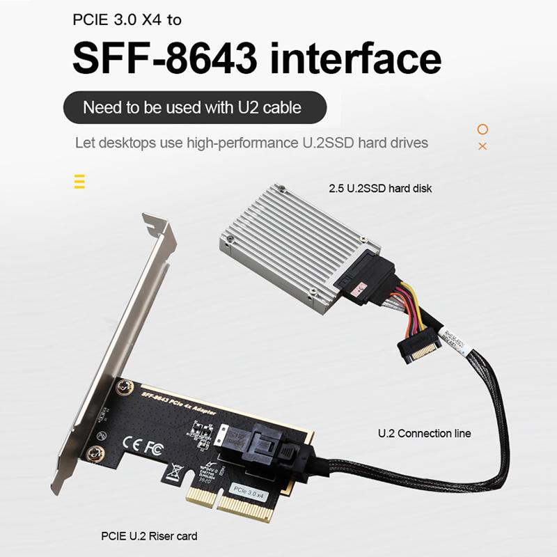 Expansion Controller Card PCI-E Riser Card Adapter PCIE Expansion Card PCI-E To U2 Card Game PCIE Card Extender PCIe Converter Expansion Adapter