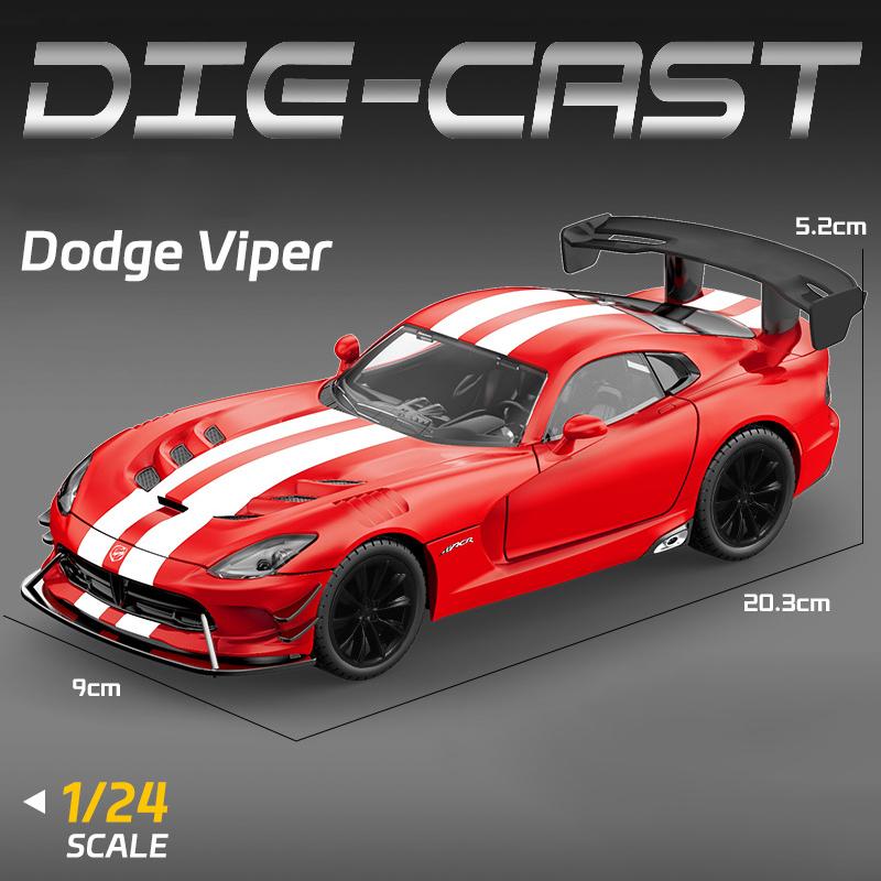 NEW 1/24 Dodge Viper SRT Supercar Alloy Model Car Toy Diecasts Metal Casting Sound and Light Car Toys for Children Vehicle