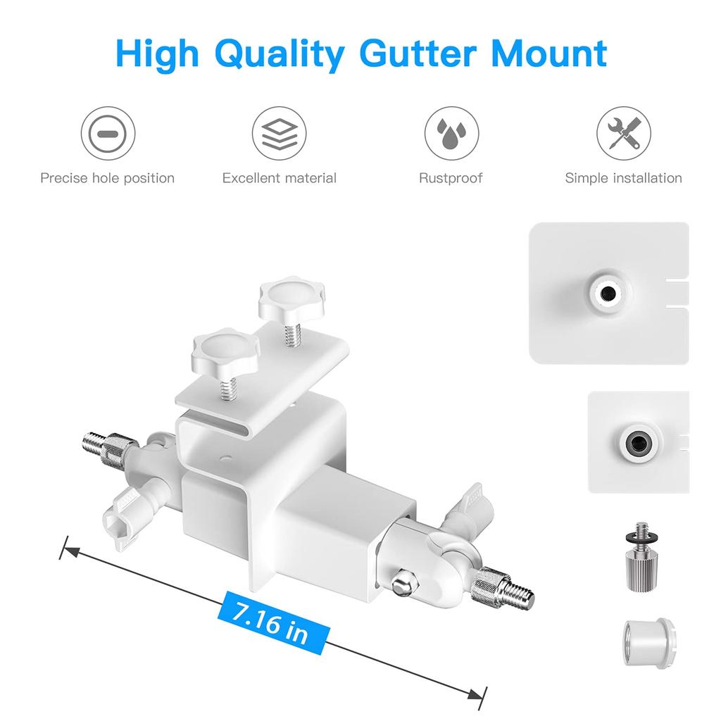HOLACA Waterproof Gutter Mount for Ring Solar Spotlight Cams Outdoor Mounting Accessories for Ring Solar Panels 2-in-1 Panels, Cams, Stick-Up