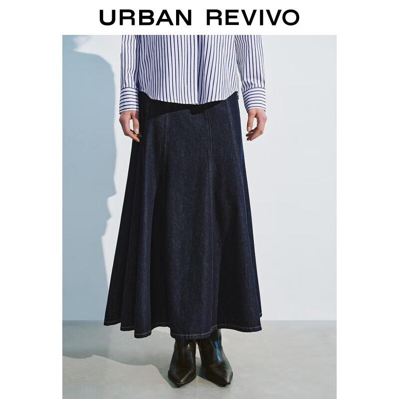 UR Women s Retro Washed Denim A-Line Skirt XXS