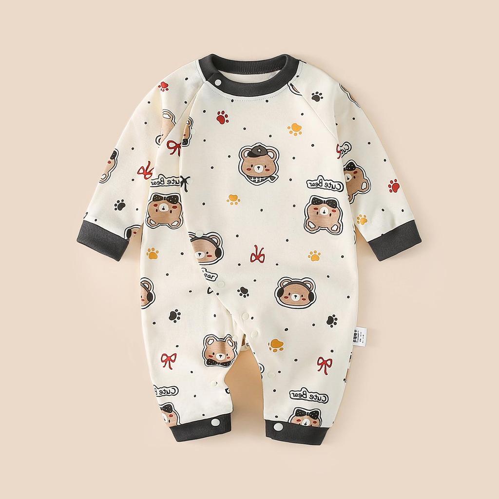 Unisex Cotton Baby Romper - Spring/Autumn Cartoon Onesie for Newborns