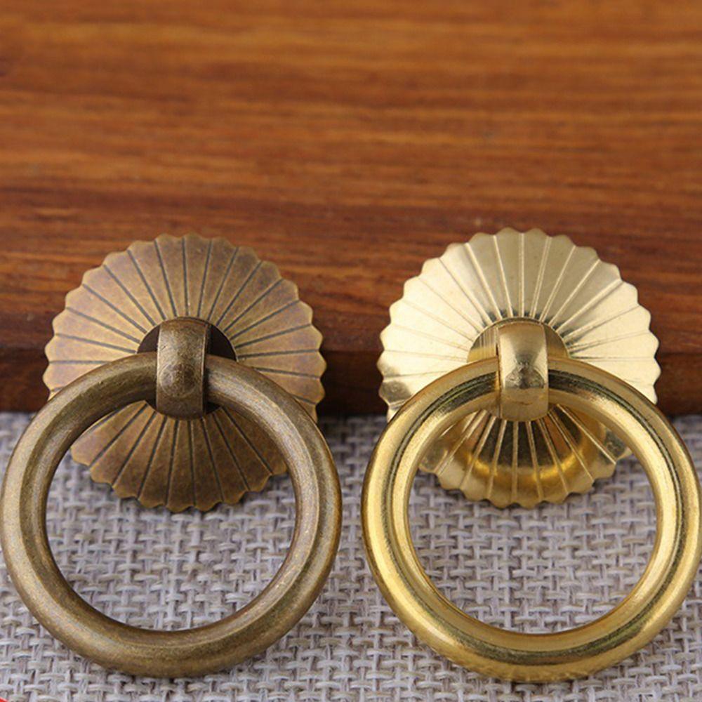 

Pulls Pull Rings Ring Drawer Knobs Circular Door Knocker Wardrobe Bronze -4CM