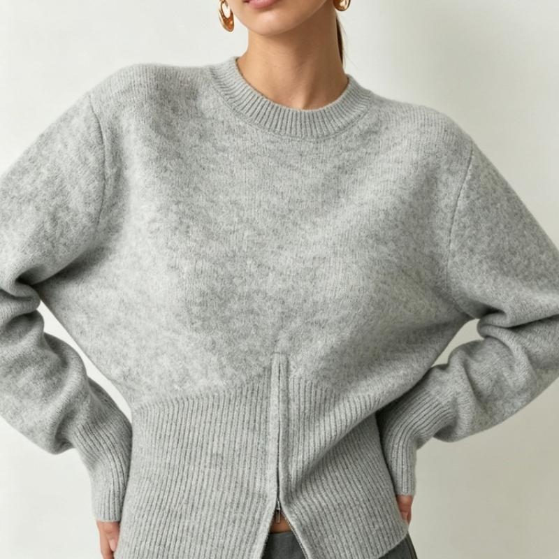 Cropped Sweaters for Women Fall Casual Knit Jumper Tops Long Sleeve Knitted Pullover Tops Women's Soft Cozy Slim Fit Crew Neck Short Sweater Outfits