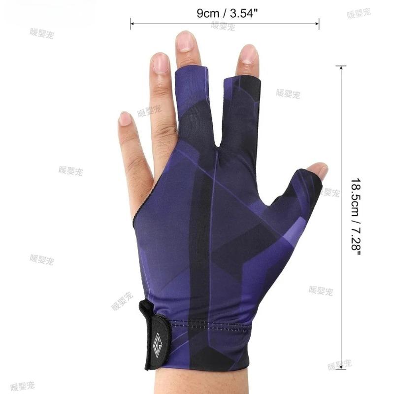 Single Left Hand Three Finger Open Billiard Glove Non Slip Wear Resistant Snooker Pool Training Glove For Smooth Cue Shooting