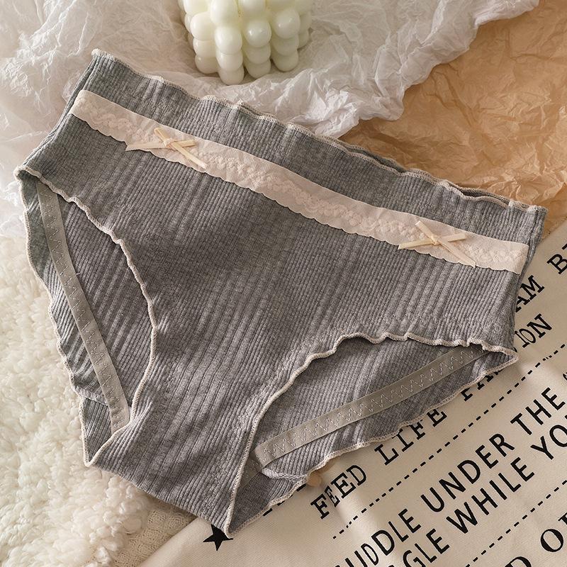 

Нижнее белье Pure Desire Girl из чистого хлопка с антибактериальным эффектом, женские тонкие трусы со средней талией, удобные дышащие треугольные трусики XL серый