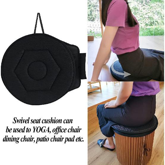 360 Degree Swivel Seat Cushion for Car/Portable Rotating Memory Foam Car Seat Pad/ Non-Slip Auto Round Disc Rotary Chair Cushions Pad for Elderly or