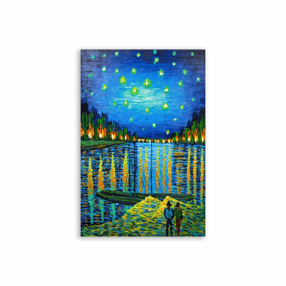 Van Gogh Starry Night Poster Van Gogh Starry Night Over the Rhone Print Van Gogh Sunflowers Reproduction Canvas Painting Decor