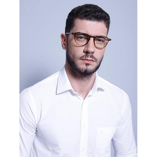 Intellilens Round Blue Cut Computer Glasses for Eye Protection with Lens Cleaner Solution for Spectacles | Zero Power, Anti Glare (48-22-140)