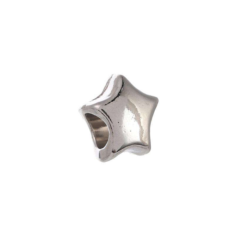 

Diy Handmade Ancient Silver Tibetan Silver Jewelry Accessories, Multi-Style Pentagram Love Hole Beads, Bracelet, Alloy Bead Spacer Beads