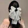 Korean Style Fashion Large Bow Ribbon Hair Claw Super Fairy Temperament Glitter Rhinestone Hair Clip Girl Sweet Hair Accessories