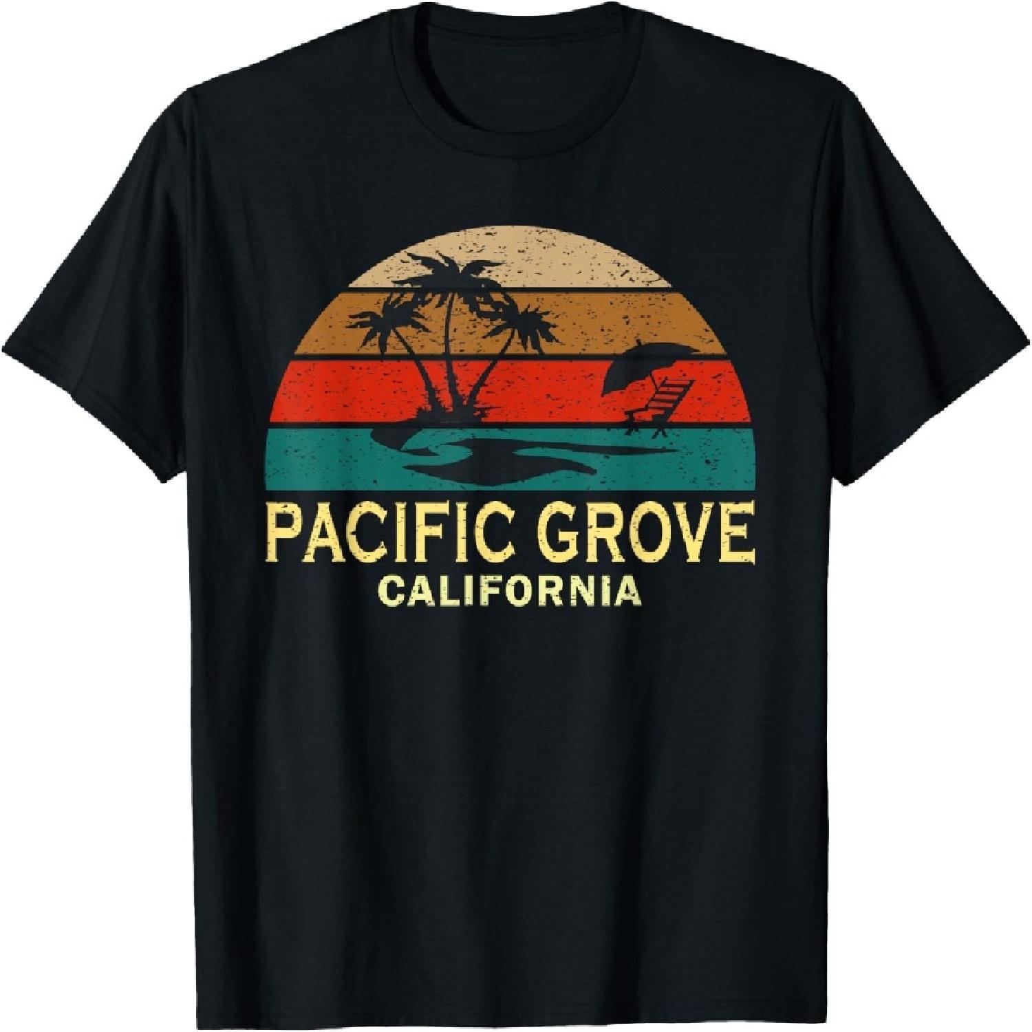 Vintage Retro Sunset Pacific Grove T-Shirt California CA Tee T-Shirt XXXXXL разноцветный
