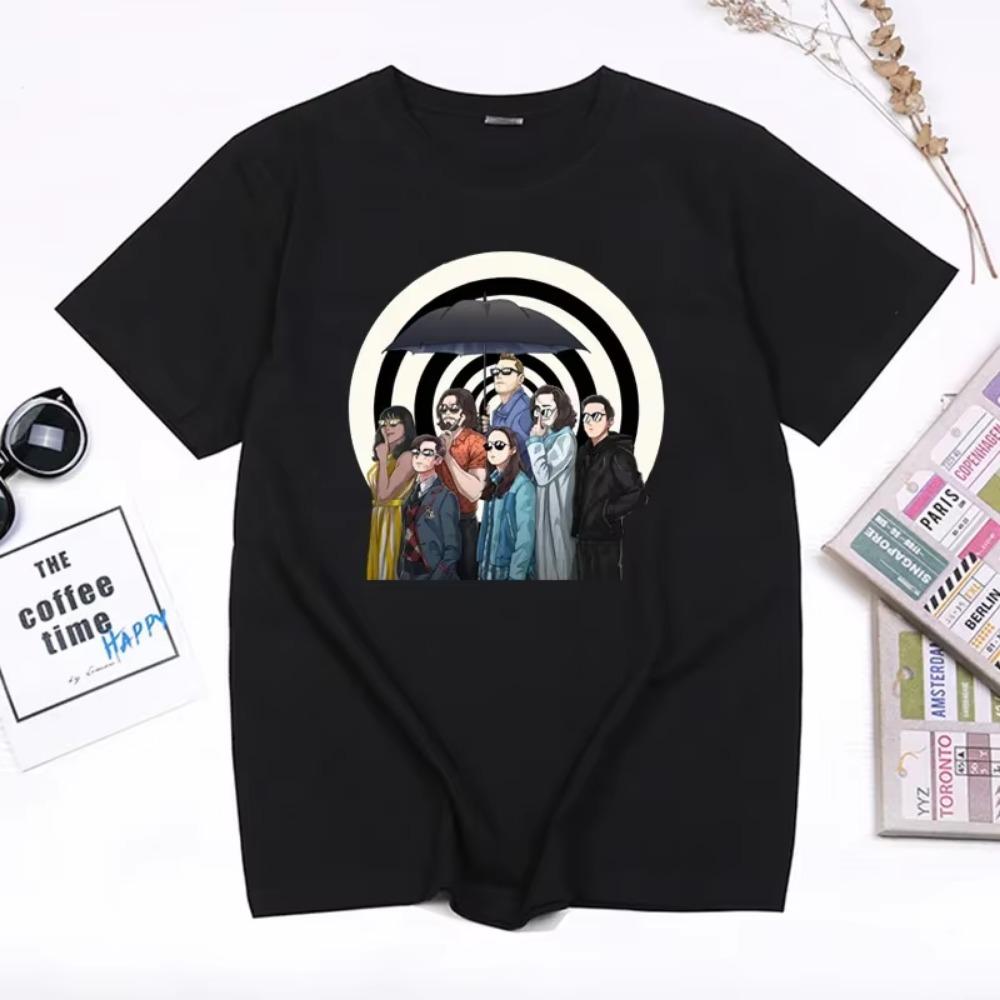 Manga The Umbrella Academy TShirt Funny Unique Cartoon Print T-shirt Women Men Novelty Trend Short-sleev Tee Ropa Mujer