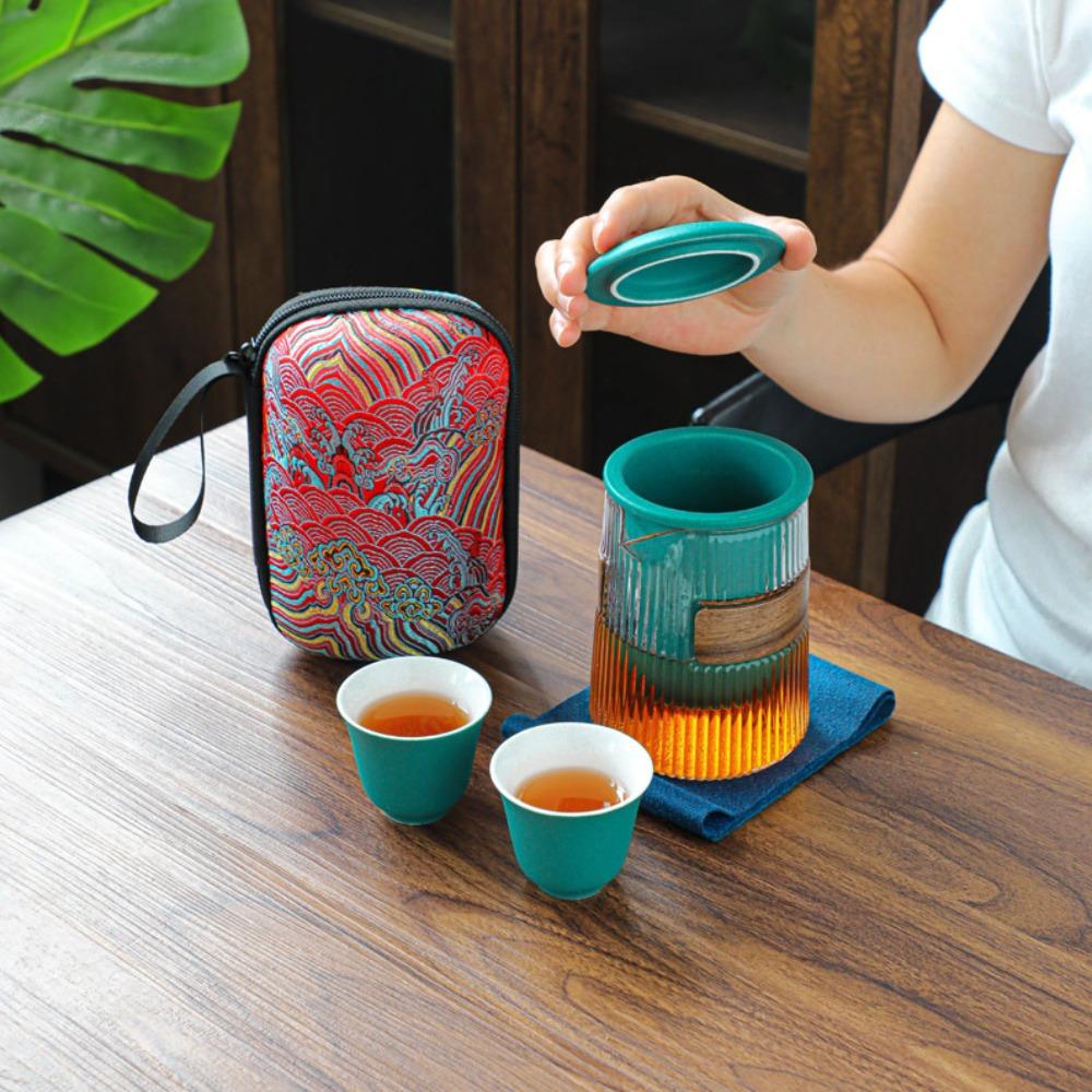 Glass Express Cup Portable Travel Tea Set Small Set Simple Single Japanese Outdoor Tea Pot Kung Fu Tea Cup