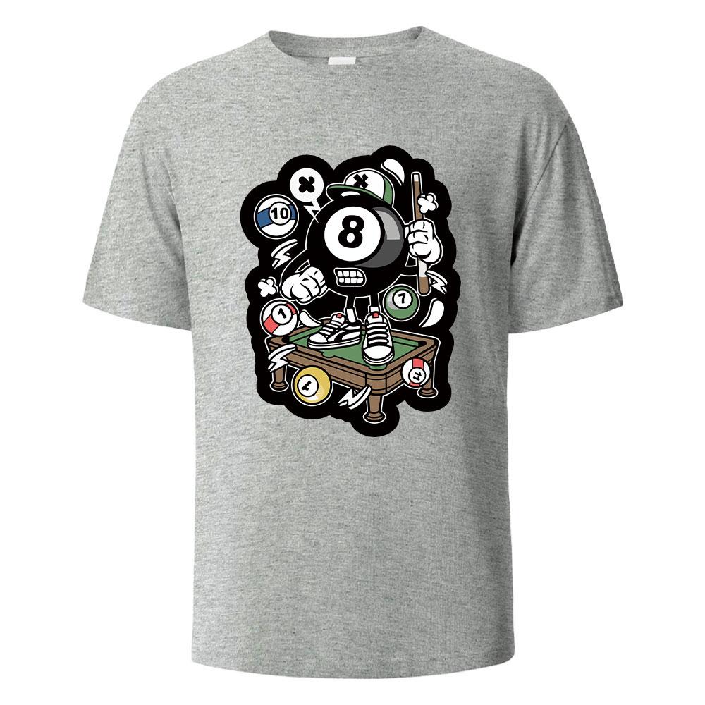 Snooker Balls Graphic Printed Mens TShirts 100 Cotton Breathable Comfortable Tops For Men Summer Oneck Oversize Men Clothing