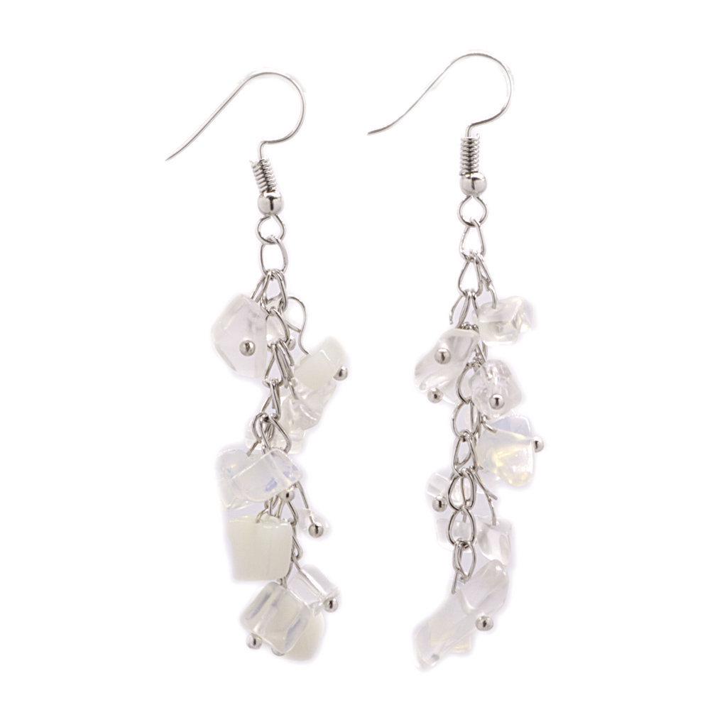Handmade Crystal Irregular Chip Dangle Earrings with Alloy Hooks for Women – Multiple Styles