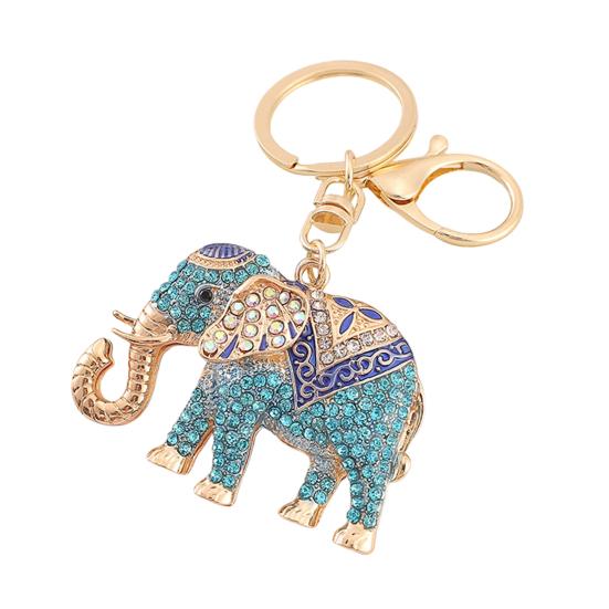 Horse Keychain Colorful Sparkling Rhinestones Elephant Charm Key Chain Decorative Good Luck Pendant Bags Backpacks Wallets Cars Accessories