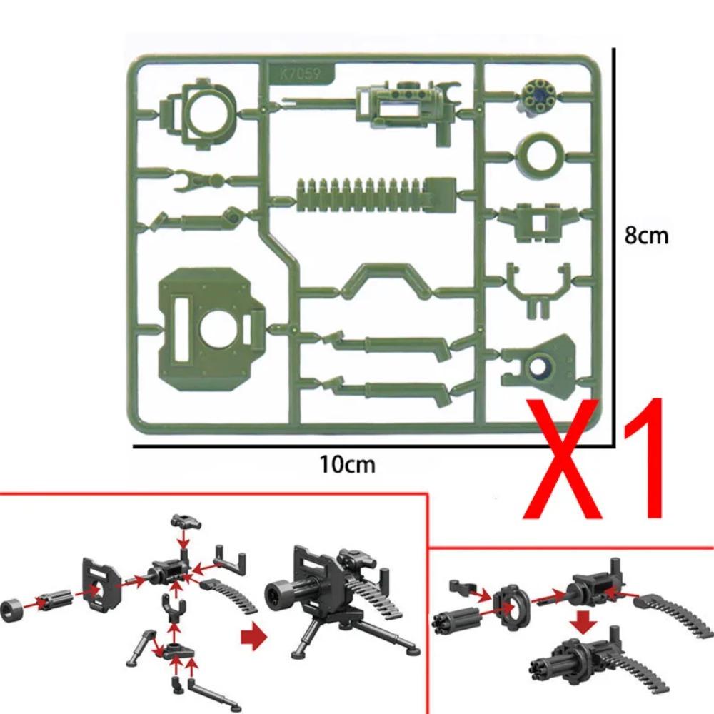 WWII Militär Bausteine Soldatenfiguren Waffen Ausrüstung Zubehör Gatlin M2 Schwere Maschinengewehre RPG MOC Mini Ziegel