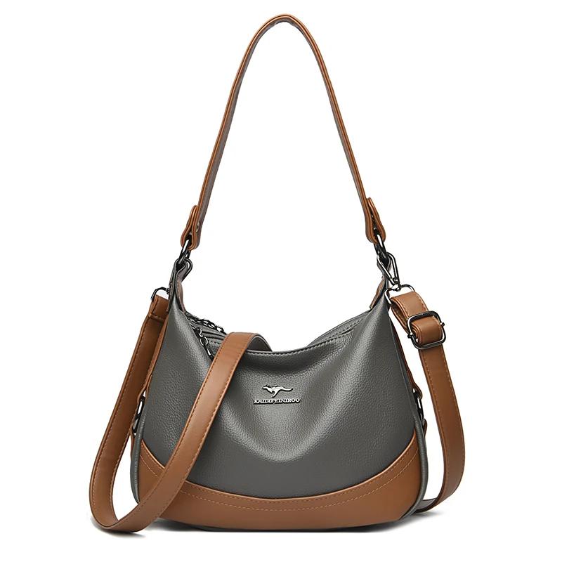 High-Quality PU Women's Leather Tote Handbag Luxury Designer Shoulder Crossbody Bag Ladies' Casual Messenger Bag