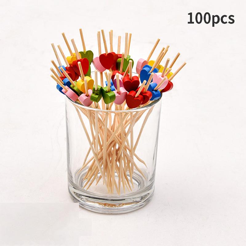 

Одноразовая бамбуковая вилка для вечеринки, фруктовая вилка для вечеринки, десертная палочка, вилка-посуда