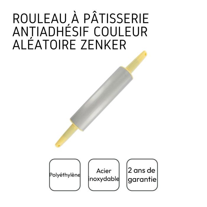 Rouleau à pâtisserie en métal antiadhésif 36 cm Zenker