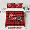 3pcs Merry Christmas themed pattern bedding set, reindeer and Christmas tree, for teenagers and adults bedroom, a Christmas gift