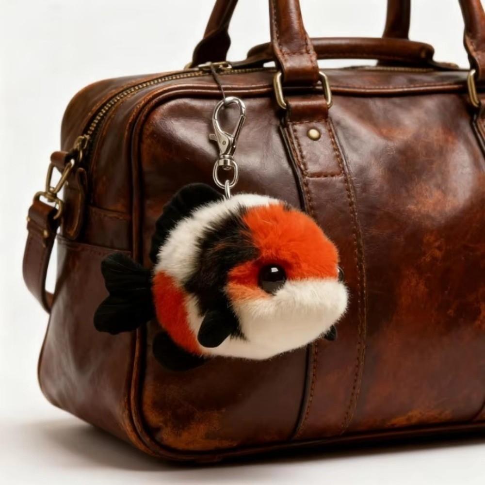 Super Cute Soft Koi Bag Pendant Tri Color Lucky Pendant Keychain Goldfish Keychain Decoration
