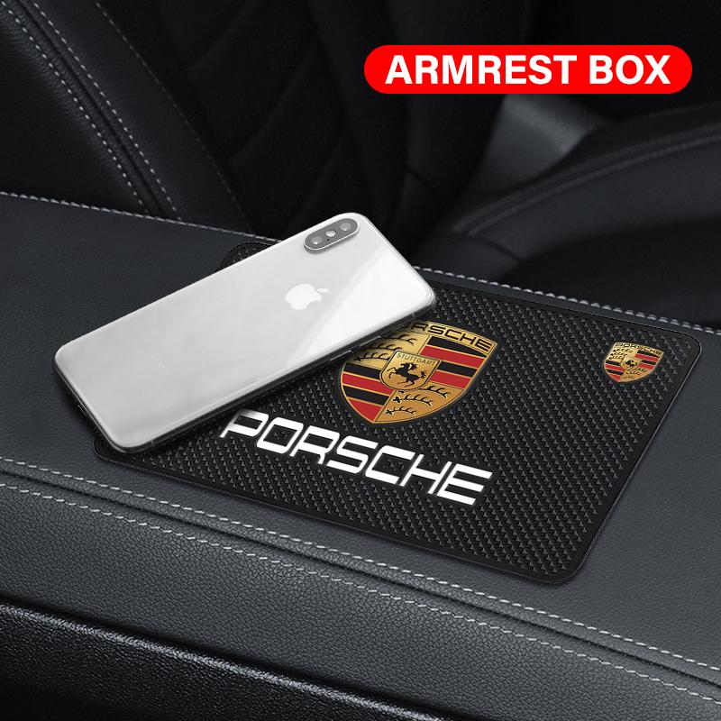 1Pcs Car Emblem Anti Slip Pad Phone Holder Non-Slip Mat Car Stlying For Porsche Boxster Cayenne Panamera Macan Cayman 911 918 996 917 991
