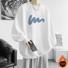 Suéter de Cuello Redondo para Hombre Tendencia Otoño e Invierno Estampado Holgado Talla Grande Casual Forro Polar Espesado Suéter Chaqueta Deportiva