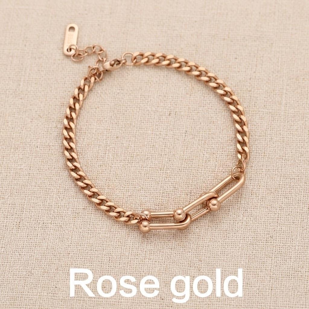 

Vintage Adjustable Cuban Chain Bracelet Hip Hop Gold Lock Handmade Jewelry Fashion Gift Women Men Accessories розового золота