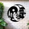 Arte da Parete Yin Yang Scultura Metallica Coppia 15,7 Pollici Decorazione Interna Esterna Giardino Casa Regalo