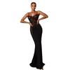 2026 Spring Elegant Lace Low-cut Sexy See-through Spaghetti Strap Dress for Women