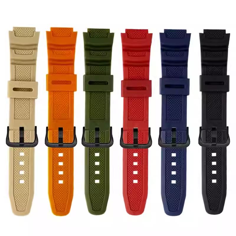 W218H Resin Silicone Band for Casio AE-1200 AE-1100 SGW-300 SGW-400 MRW200 Watch, Replacement Strap Sport Wristband