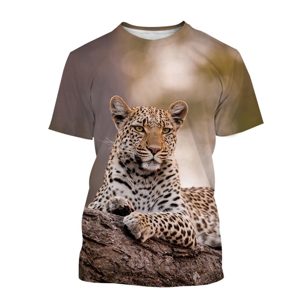Tricouri Noi cu Imprimeu Leopard Pentru Bărbați și Femei Trend Hip Hop Punk Tricouri Streetwear Oversized Largi Casual cu Gât Rotund Mânecă Scurtă