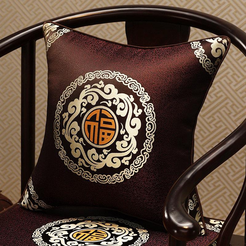 

Chinese-Style Jacquard Square Pillow Cover Embroidered Lumbar Pillow Case Sofa Large Backrest Cover Hotel Office Home Decor 35x50cm