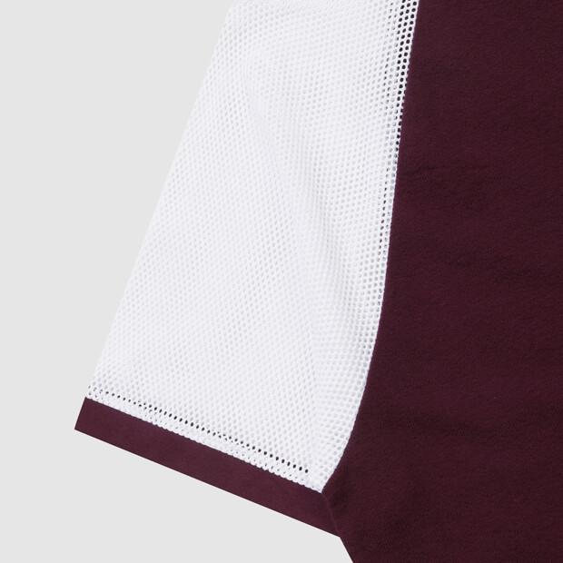UMBRO Crispy Taslan Mesh Hybrid Short Sleeve T-Shirt Wine Ur211Crs50