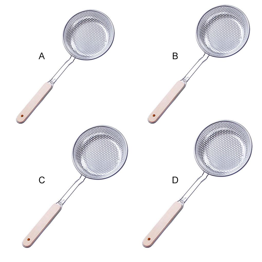 Strainer Spoon Stainless Filter Scoop Hanging Frying Spoon Skimmer for Kitchen