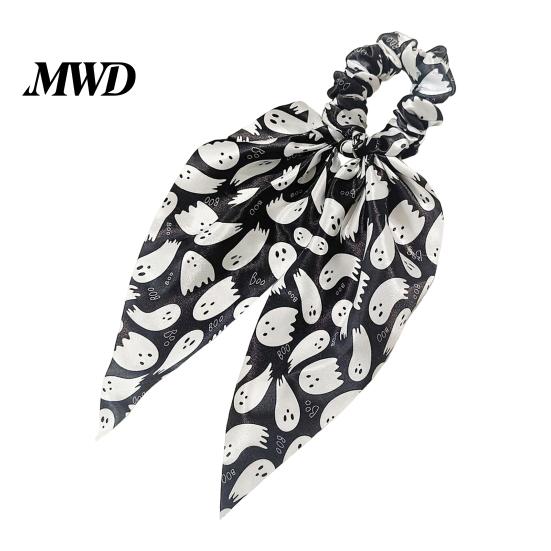 Large Intestine Ring Hair Tie Halloween Ties for Women Girls, Spooky Spider Web Skeleton Bat Skin-friendly Elastics Pumpkin Scrunchies, Pleated Ties,