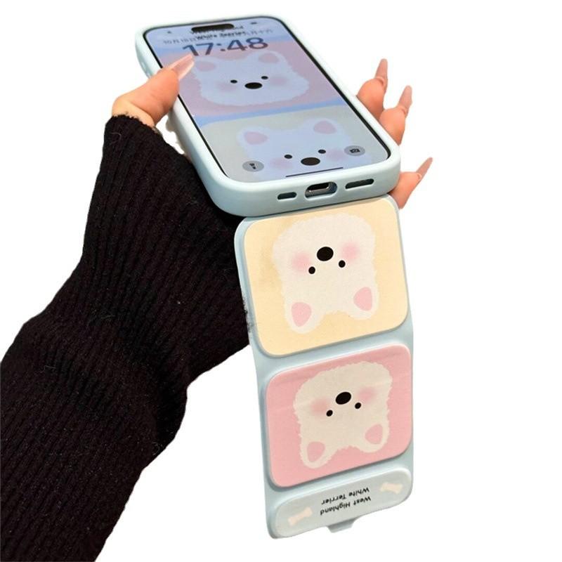 Cartoon Blush for Apple 16 Promax Phone Case 15 New for IPhone 14 Folding Stand 12
