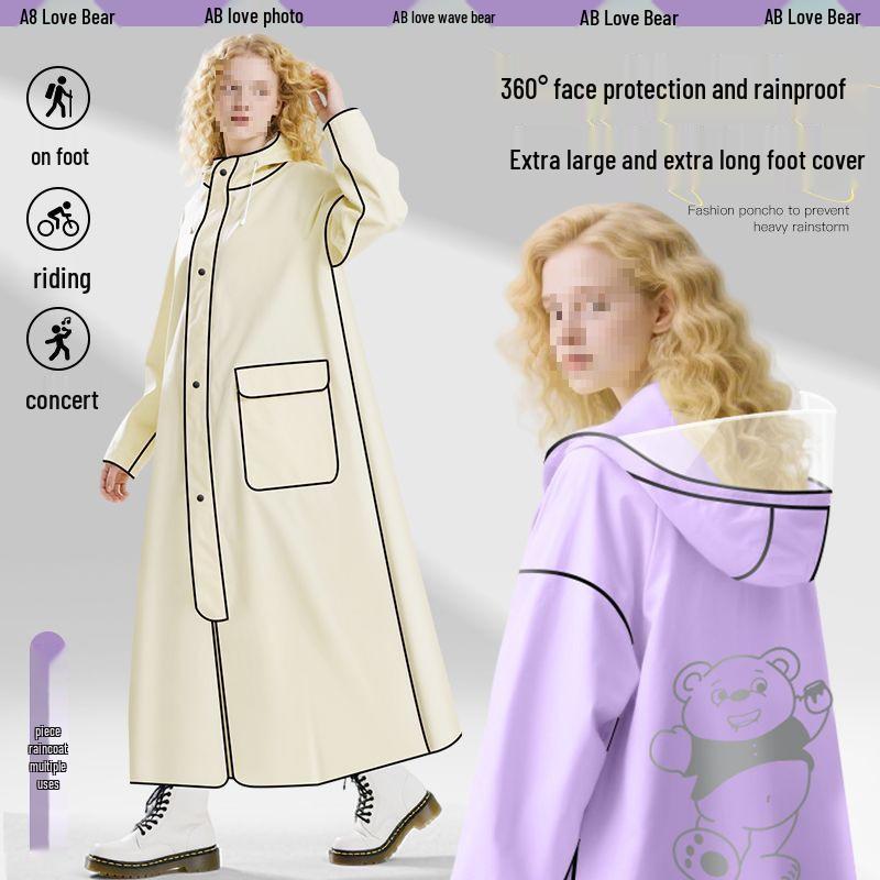 Unisex Full-Body Long Raincoat for Riding Electric Bikes