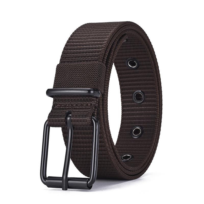 Casual Men'S Pin Buckle Canvas Belt Woven Nylon Outdoor Military Training Belt Unisex Belt