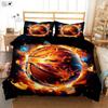 Flame Skull Basketball 3D Printed Quilt Cover Pillowcase Bedding Set Three-piece Soft and Comfortable Duvet Cover