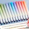 12pcs Soft-light Morandi Color Highlighter Marker Pen, For Note-taking/Drawing Crafts Journaling.