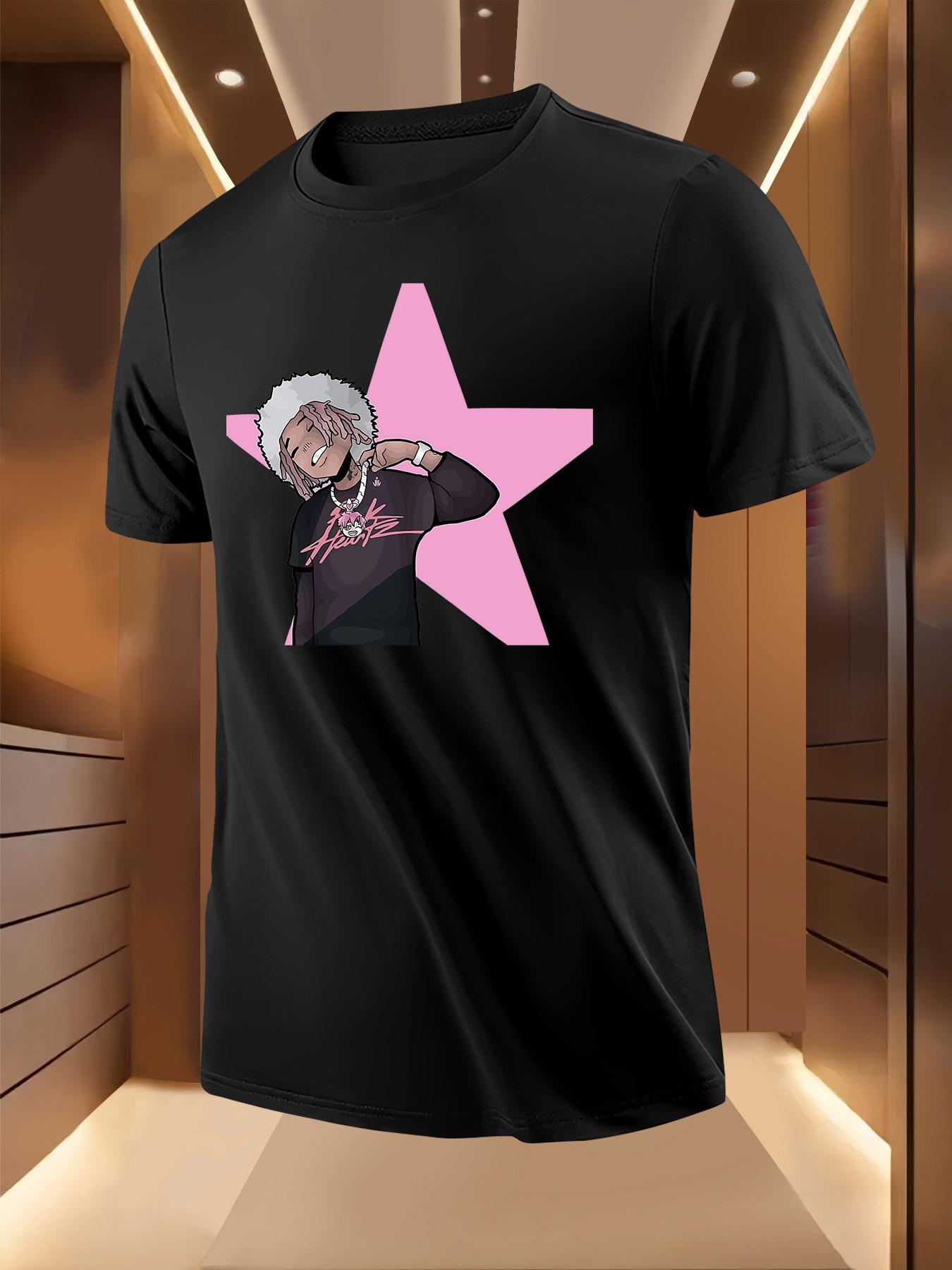 Graphic Tshirt - Bold Pink Star Cartoon Character Print XXXL