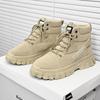 Men's High-top Boots New Breathable Canvas Casual Boots Lace-up Platform Boots for Men Non Slip Sneakers Desert Ankle Boot Botas