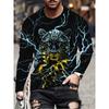 Men's Long Sleeve T-Shirt Autumn New 3d Print Animal Leopard Graphics T Shirts Spring Casual Hip Hop Tops Men Oversize Clothing
