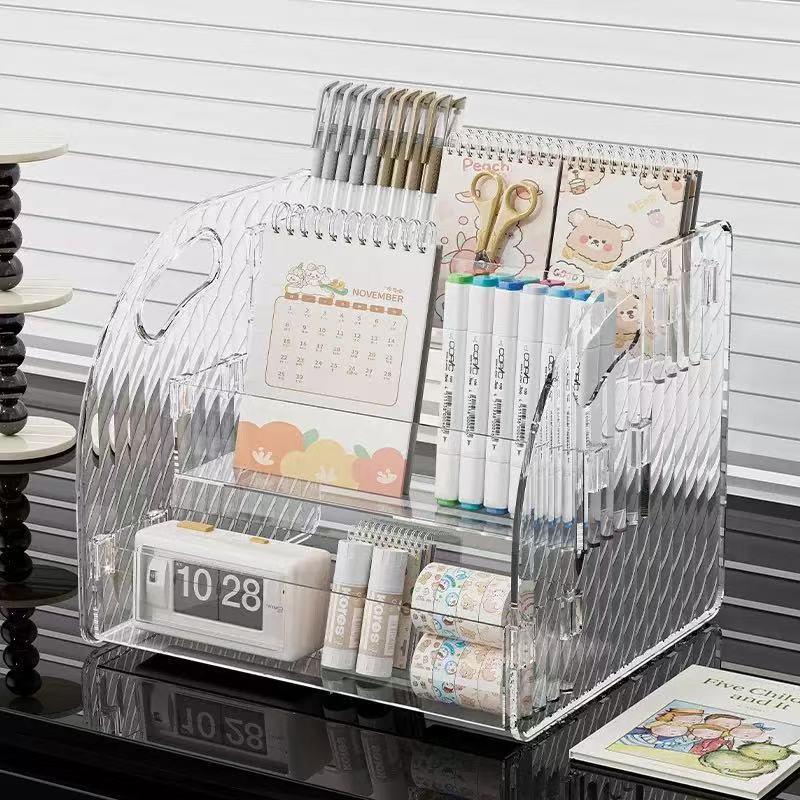 Transparent Acrylic Cosmetic Organizer Multi-Tier Desk Stand Household Storage for Makeup Skincare Lipsticks Brushes