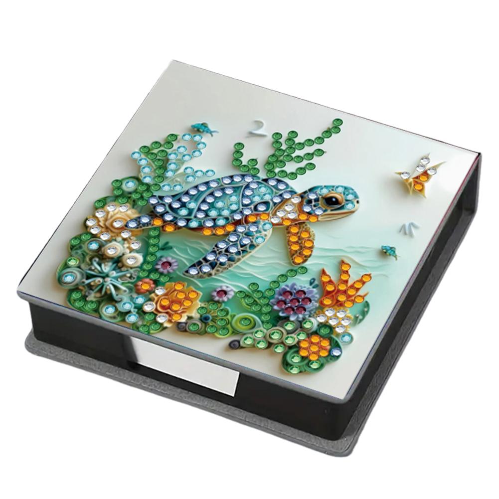 5D DIY PU Diamant Malerei Notizkartenbox Mosaik Set Edelstein Kunst Klebezettelhalter Edelstein Malerei Memo Pad Halter für Zuhause Büro