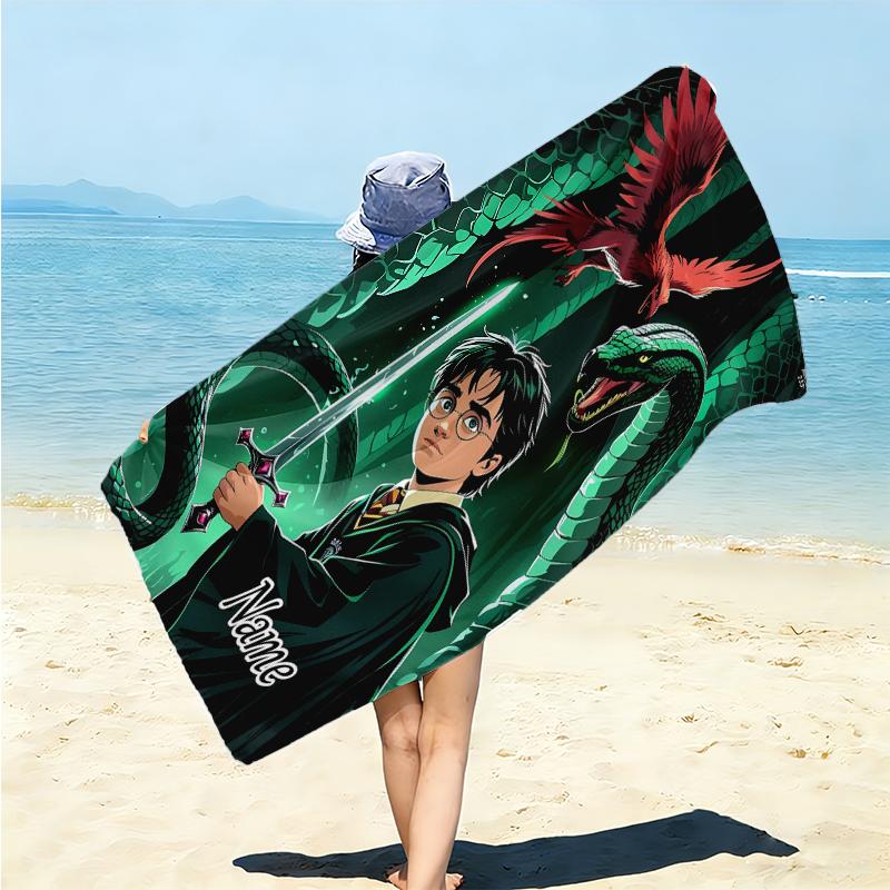 Personalized Harry Potter Adventure Beach Towel Microfiber Beach Towel Thin Absorbent for Beach Swimming Yoga Bath Sports. 0910268
